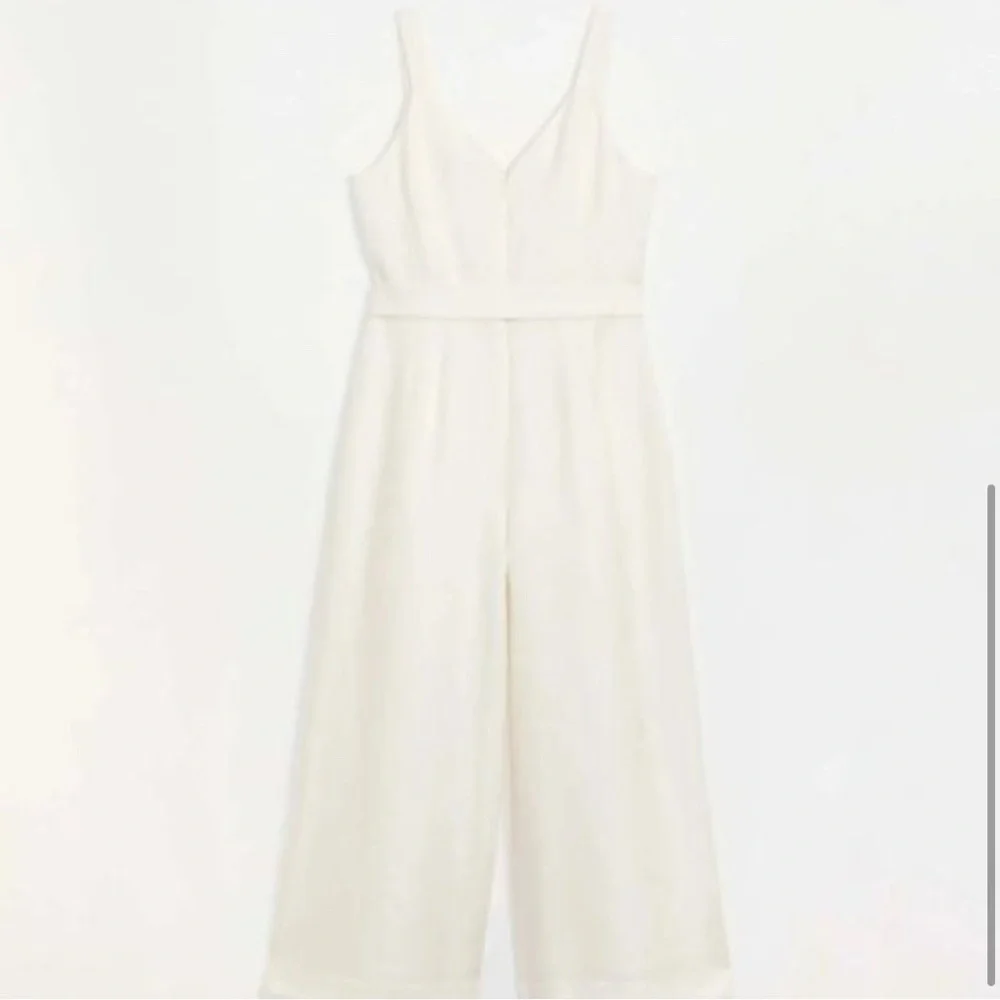 Ann Taylor/Loft Wide-Leg Ivory Jumpsuit - Picture 5 of 6
